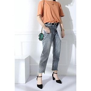 Giày cao gót nữ 7p YUKIBLOOM đế vuông da lộn bít đầu BG01