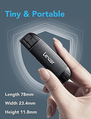 Đầu đọc thẻ nhớ Lexar RW310X Dual-Slot SD / MicroSD USB 3.2 Type-C và Type-A, tốc độ đọc 170Mb/s - Hàng chính hãng BH 12 tháng