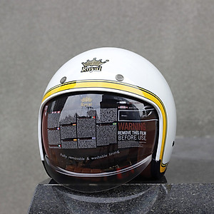 Mũ Bảo Hiểm Royal M139 Kính Âm Tem V10 Trắng