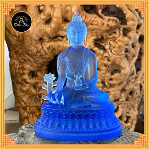 Tượng phật dược sư lưu ly xanh dương đồ thờ cúng, tượng phật để ô tô Diệu Tâm mẫu 2