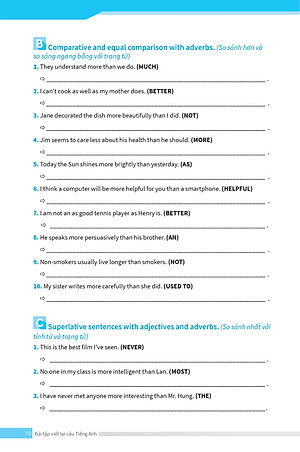 Bài Tập Viết Lại Câu Tiếng Anh ( Ôn Thi Vào Lớp 10 Và 10 Chuyên )