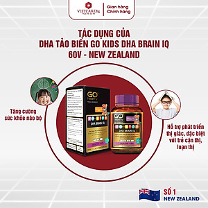 Viên Nhai Bổ Sung DHA Cho Bé New Zealand Go Kids DHA Brain IQ 60 Viên | Phát Triển Não Bộ - Thị Giác - Nhập Khẩu Chính Hãng