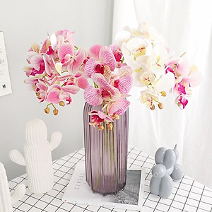Cành lan hồ điệp giả cao cấp - 1 cành - 9 bông - dài 100cm - Cây giả, hoa lụa Decor trang trí nhà cửa