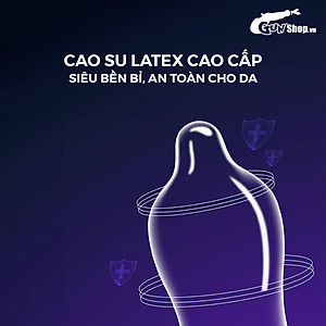 [Hộp 10 cái] Bao cao su Shell Giant Entering - Gân nổi, bi tăng 3cm