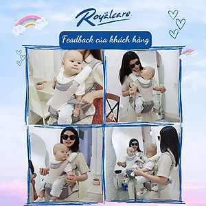 Địu ngồi trẻ em 4 tư thế lưới siêu thoáng Air mesh siêu thoáng Royalcare - 906 - cho bé 3 tháng tới 36 tháng - tặng khăn yếm cho bé