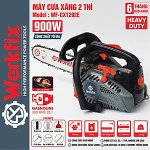 Máy Cưa Xích chạy Xăng 12 Inch Workfix - Máy cưa cụt mini - WF-CX1202E - Công Suất 900W - Động Cơ 2 Thì 25.4cc - Sử Dụng Xăng Pha Nhớt