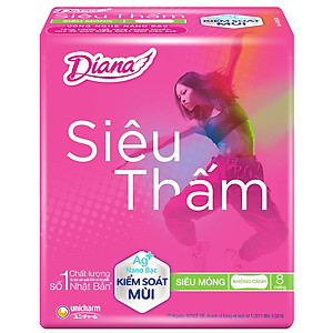 Combo 6 Băng Vệ Sinh Diana Siêu Thấm Siêu Mỏng Không Cánh (Gói 8 Miếng)