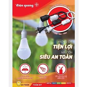 Chuôi đèn liền công tắc Điện Quang ĐQ LH E27 chống ẩm - kèm phích cắm và dây dài 3m/5m/10m