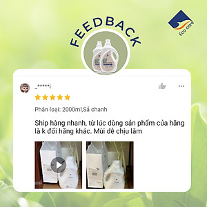 Nước lau sàn đuổi muỗi hữu cơ Bồ Hòn tinh dầu Sả Chanh 2000ml thương hiệu Ecocare