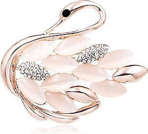 Trâm Cài Áo Nữ Quà Tặng Thiên Nga Đính Đá Trắng Trang Nhã Sang Trọng (Kèm Hộp Quà Tặng)