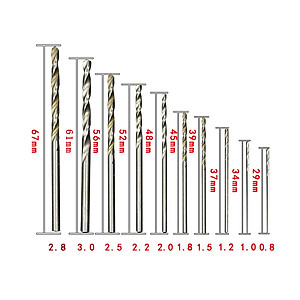 Hộp 10 Mũi Khoan Mini 0.8 – 3mm Milliken Tampe NL-3016