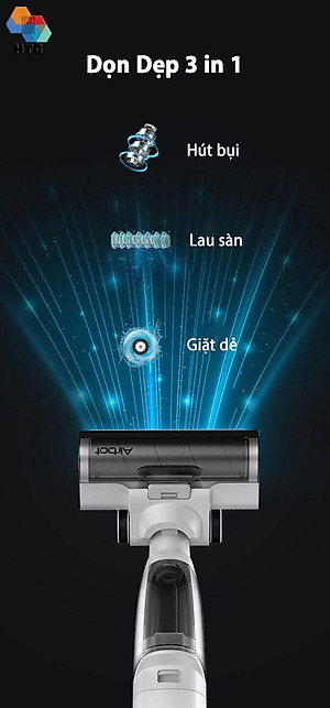 Máy hút bụi lau nhà airbot iClean Pro tích hợp tự động giặt Dẻ, 3 công việc trong 1, hút và lau chuyên sâu, hàng chính hãng