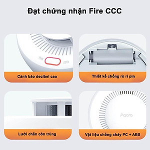 Cảm biến khói Aqara Zigbee 3.0 bản Quốc Tế - Thiết bị báo cháy, Gửi thông báo lên lên điện thoại, Tương thích HomeKit