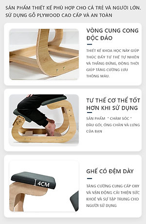 Ghế quỳ chống gù thông minh theo công thái học thương hiệu IGA - GP266