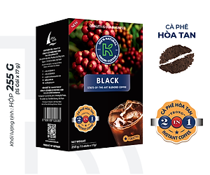 Cà Phê Hòa Tan K-Coffee Black 2in1 (255g / Hộp)