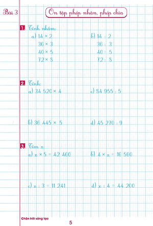Luyện Tập Toán 4 Quyển 1 - Trình Bày Trên Giấy Ô Li (Bộ Sách Chân Trời Sáng Tạo) _HA