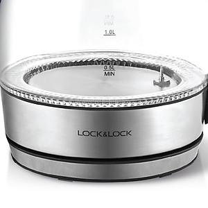 Ấm Điện Thủy Tinh Siêu Tốc Lock&Lock EJK341 (1.8L) - Hàng Chính Hãng, Đèn Đổi Màu Theo Nhiệt Độ, Điều Chỉnh Nhiệt Độ Sôi, Tặng Kèm Ống Hút Và Cọ Rửa