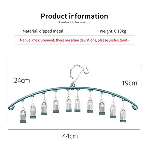 Móc Treo Đồ Lót Khăn Tất 10 Kẹp Inox, Móc Kẹp Phơi Quần Ao Đa Năng Tiết Kiệm Diện Tích, Chất Liệu Không Gỉ - HÀNG CHÍNH HÃNG MINIIN