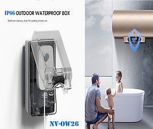 Ổ cắm điện ngoài trời chống nước IP66 Novalink NV-OW26 nhập khẩu chính hãng | Chuẩn IP66, 1 ổ cắm 3 chấu 16A