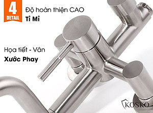 Sen cây tắm đứng nóng lạnh inox 304 KOSKO (BH 24 THÁNG), sen tắm nóng lạnh tròn T