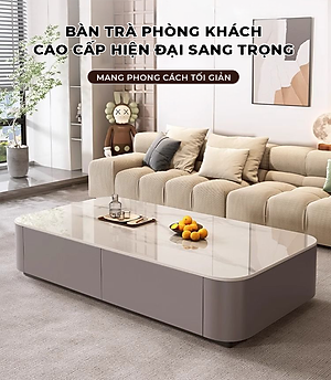 Bàn trà sofa bọc da cao cấp thương hiệu IGA - GM167
