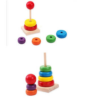 Đồ chơi tháp cầu vồng gỗ size bé