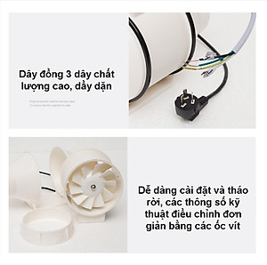 Quạt hút thông gió phi 150 - Quạt hút gió đồng trục cấp khí tươi cho công trình nhà - Hàng chính hãng GDXLFJ siêu chống ồn