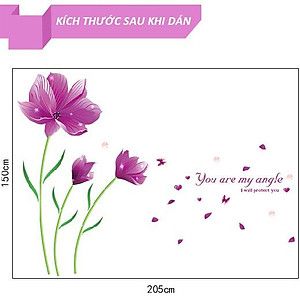 Decal dán tường Hoa cánh bướm AmyShop (150 x 200 cm)