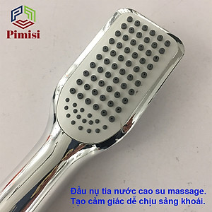 Bát sen tắm của vòi tắm hoa sen nóng lạnh Pimisi 1 chế độ với tay sen bằng nhựa cao cấp mạ xi Cr/Ni sáng bóng - đầu lỗ bát cao su massage tăng áp | Hàng chính hãng