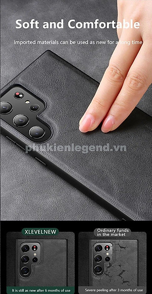 Ốp lưng da cao cấp cho SamSung Galaxy S26 Ultra , S25 Ultra ,  S24 Ultra , S23 Ultra - chính hãng X-level viền mềm, chống bám vân tay - Hàng chính hãng