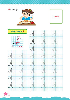 Sách Cùng Khủng Long Tập Viết Chữ Cơ Bản - Chữ Cái Tiếng Việt Viết Hoa - Quyển 6 - Sticker Bé Trai