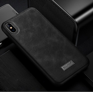 Ốp Lưng Da SULADA Viền silicon cho iPhone X/XS - Hàng Chính Hãng