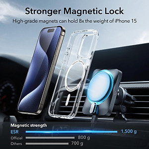 Ốp Lưng cho iPhone 15 Pro Max ESR Classic Hybrid Case with HaloLock - Hàng Chính Hãng