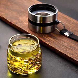 Bình Thủy Tinh 2 Lớp Pha Trà - Cách Nhiệt Tốt - Có Lõi Lọc Inox 304 - Dung Tích 400ml - Hàng Loại 1