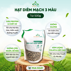 Hạt Diêm mạch (Quinoa) 3 màu nhập khẩu từ Peru