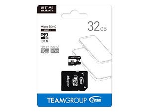 Thẻ nhớ micro SDHC / SDXC Team upto 100MB/s 500x kèm Adapter - Hàng chính hãng