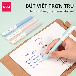 Bút Máy Học Sinh Deli - Bút Máy Cho Học Sinh Tiểu Học Kèm Ống Mực Xanh - Bút Viết Nhanh Mướt - SF520