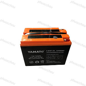 Ắc Quy Xe Máy Điện YAMATO 6-EVF-55 12V-55AH, acquy dùng cho Xe Điện, Năng Lượng Mặt Trời