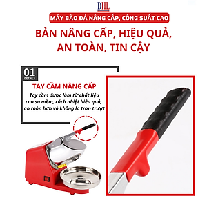 Máy xay đá bào, đá tuyết mịn 4 lưỡi, 2 nắp Mitomo MBD - 500 MAX HÀNG CHÍNH HÃNG - BẢO HÀNH 3 NĂM