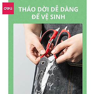Kéo nhà bếp DELI 22.5cm - Màu đỏ 77770
