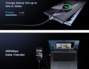 Cáp sạc và truyền dữ liệu 0.5M USB Type-C to USB Type C 60W từ máy tính ra điện thoại Ugreen 50149 - Hàng chính hãng