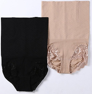 QUẦN GEN NỊT BỤNG VIỀN REN VÁY CẠP CAO CHỐNG CUỘN