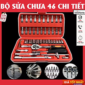 Bộ Dụng Cụ 46 Chi Tiết, Bộ Dụng Cụ Mở Bu Lông Ốc Vít Sửa Chữa Xe Máy Ô Tô Đa Năng Chất Liệu Thép Không Gỉ Cao Cấp