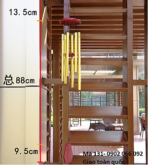 Chuông gió phong thuỷ 5 thanh màu vàng và màu trắng (tuỳ chọn)