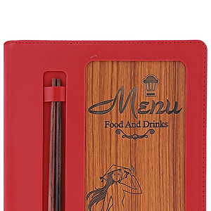 Bìa 10 Lá Menu Food Da May Gỗ Cao Cấp HT 2031