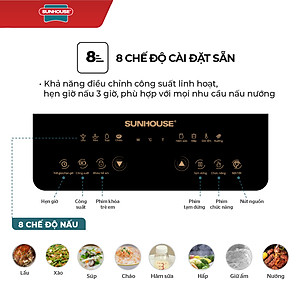 Bếp Từ Đơn Sunhouse SHD6803 (2000W) - Kèm Nồi Lẩu - Hàng Chính Hãng