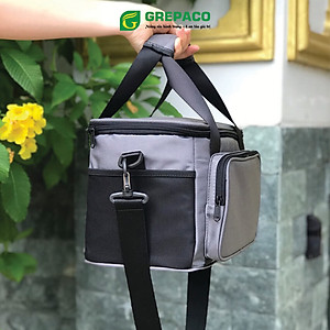 Túi Đựng Hộp Cơm Giữ Nhiệt Grepaco Nóng Lạnh Nhiều Ngăn Đựng Đồ Thức Ăn Văn Phòng, Du Lịch – Vải Bố Canvas, Kích Thước Size To (Cỡ Lớn), Kiểu Giỏ Xách Và Quai Đeo Vai Thời Trang Nam Nữ - Tặng Túi Đựng Muỗng Nĩa - Hàng Chính Hãng