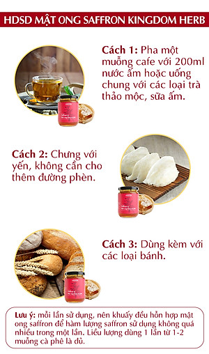Saffron ngâm mật ong Kingdom Herb chính hãng thượng hạng hộp 311g