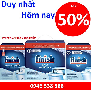 Muối rửa bát finish 1.5kg - muối finish 1,5kg chuyên dùng làm mềm nước cho máy rửa bát chén finish
