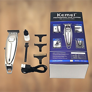 Tông đơ KEMEI KM-1949 cao cấp không dây toàn thân là hợp kim nhôm không gỉ chuyên dùng chấn viền, cạo viền, khắc tóc